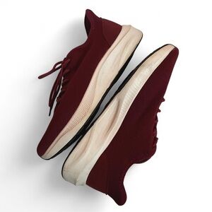 BURGUNDY • WHITE • WOMANS FOAM TRAINERS / SNEAKERS • SIZE - 7.5 • HI HATIDE